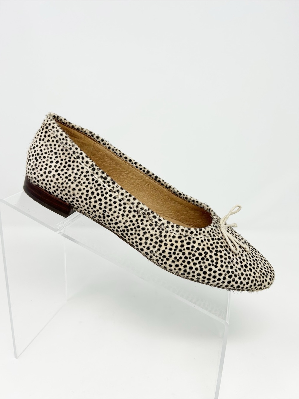 Madewell Adelle Ballet Flat Womens Ivory Spotted Polka Dot Bow Slip-On Size 6.5